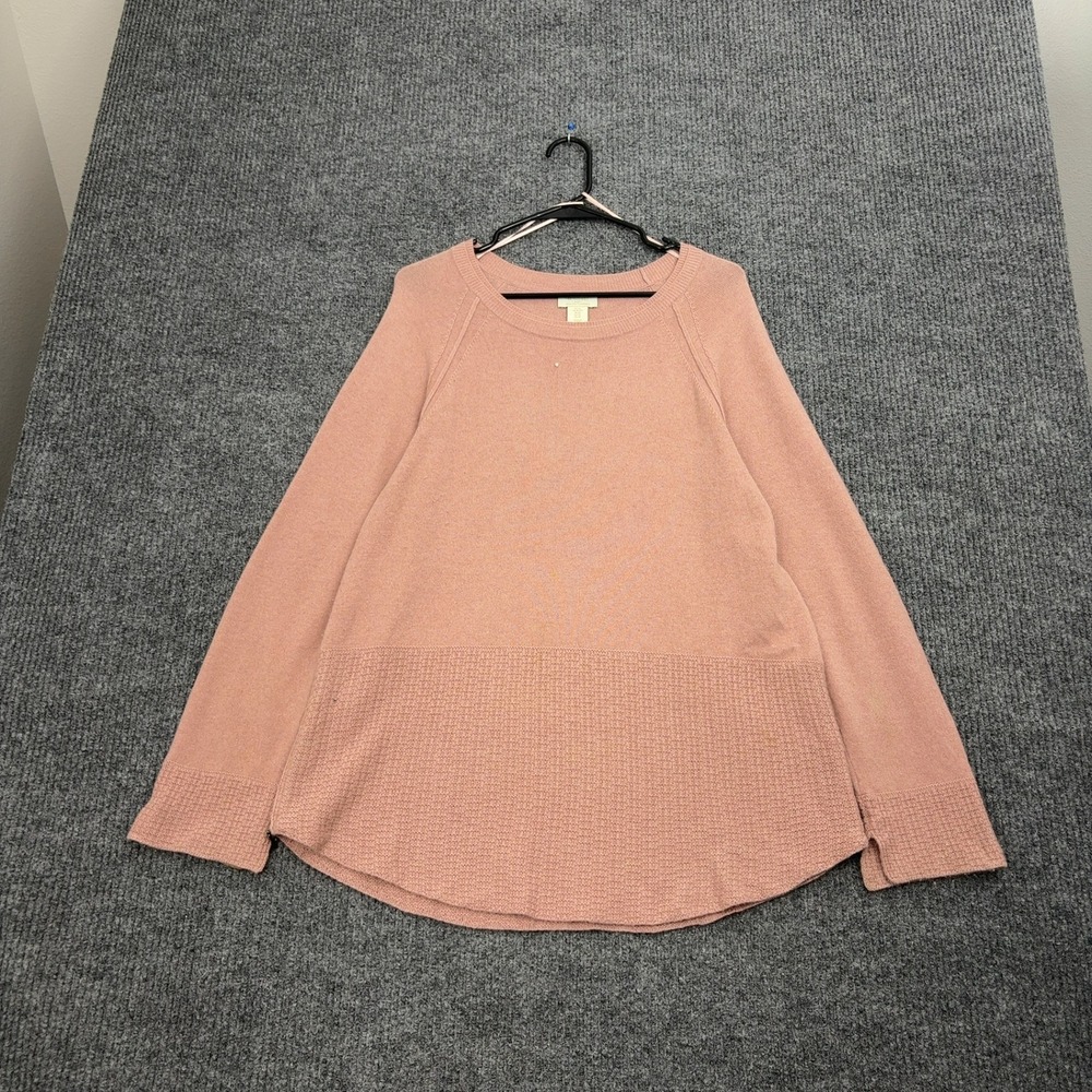 St Tropez West Sweater Womens XL Pink 100% Cashmere Tunic Side Zip Luxury Chic